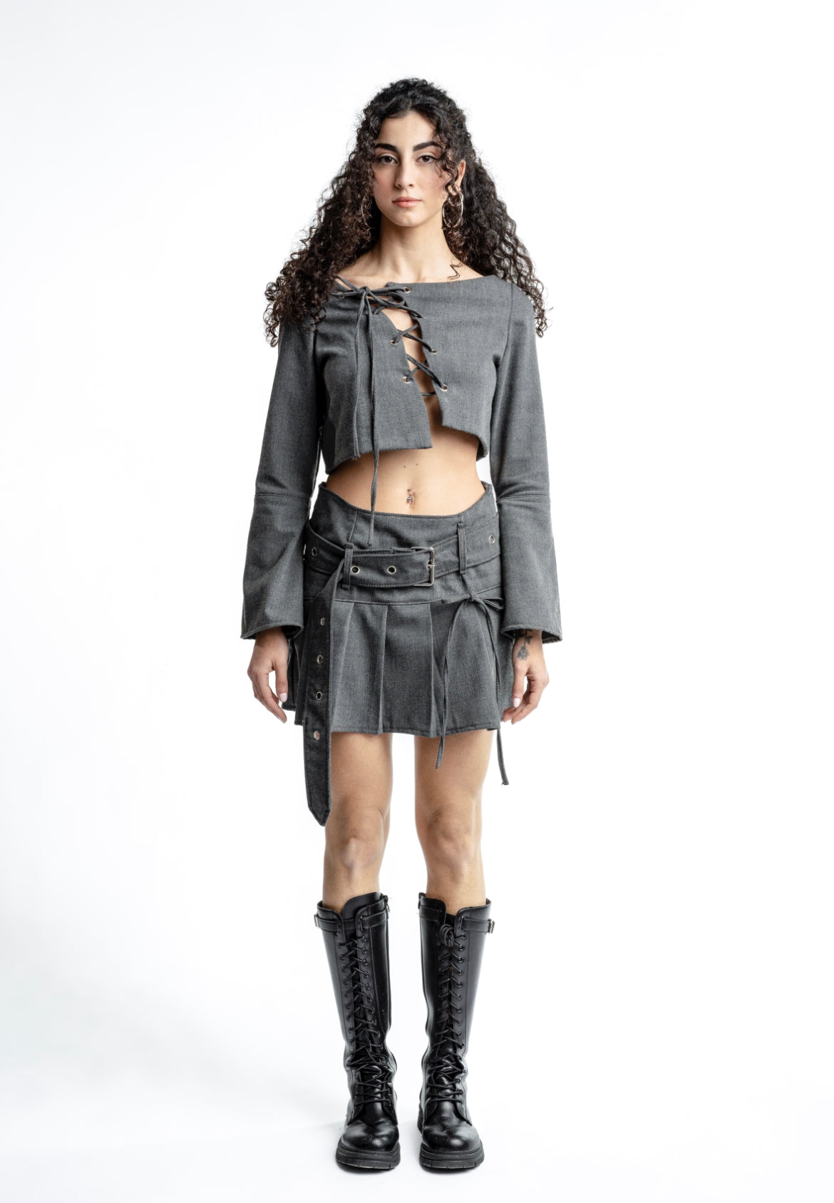 Completo GENERIS- crop top e gonna a pieghe