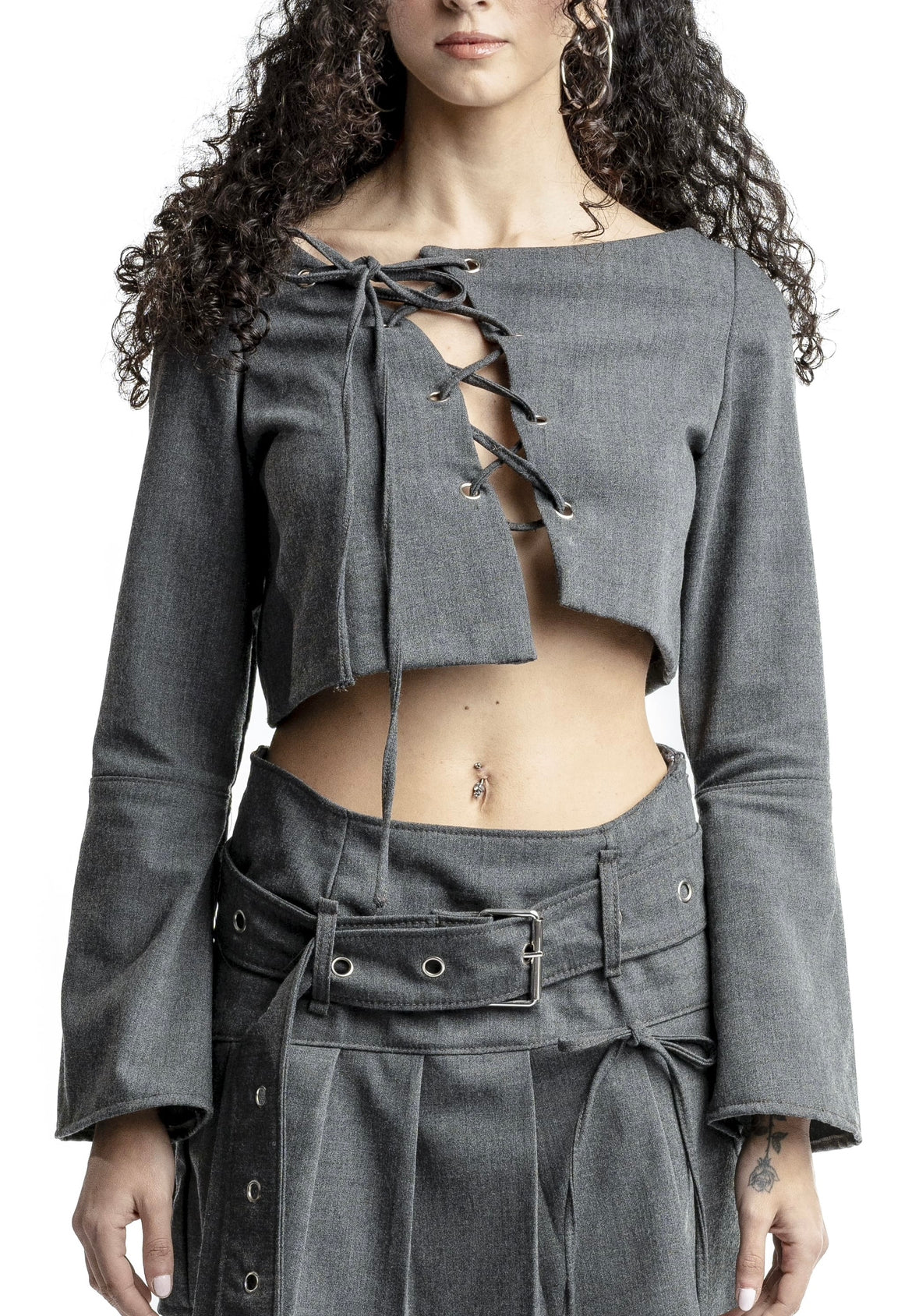 Completo GENERIS- crop top e gonna a pieghe