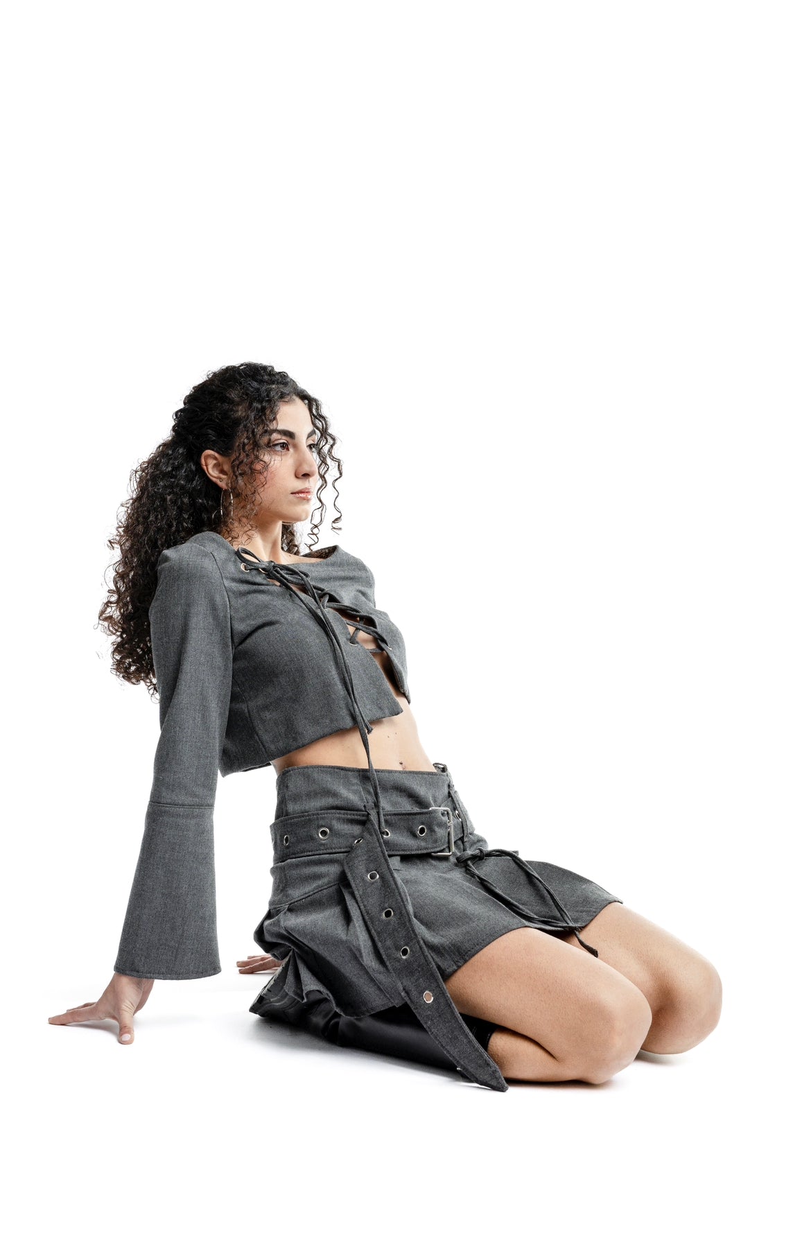 Completo GENERIS- crop top e gonna a pieghe
